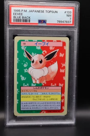 Pokémon PSA 7 Eevee Evoli Blue Black 1995 Japanese Topsun #133